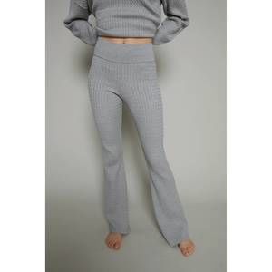NEW SISTER BLOOM chloe cable knit flared leggings in soft grey